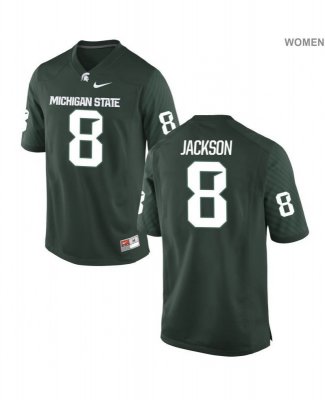 Women's Michigan State Spartans NCAA #8 Chris Jackson Green Authentic Nike Stitched College Football Jersey PU32C51NK